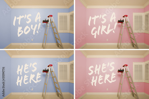 Illustration: Maternity Series of Pink And Blue Empty Rooms Maternity Series of Pink And Blue Empty Rooms