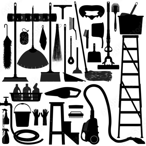 Vector: Cleaning Washing Domestic Household Tool Equipment Cleaning Washing Domestic Household Tool Equipment