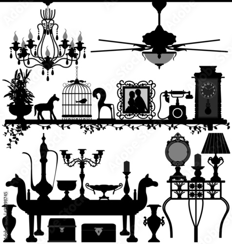 Vector: Antique Home Decoration Furniture Interior Design Antique Home Decoration Furniture Interior Design