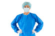 "female surgeon standing with coat