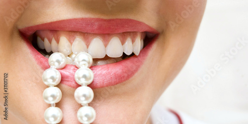 Photo: snow-white pearls of teeth snow-white pearls of teeth