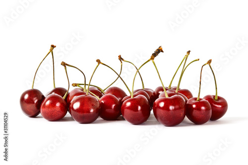 Photo: Cherries on White Background Cherries on White Background