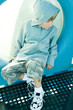 Child on playground equipment