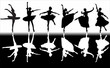 six isolated dancers with reflection six isolated dancers with reflection