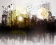 Grunge city panorama. Grunge city panorama.