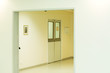Hospital corridor, view through doorway