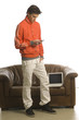 Mann sportlich mit Handy
