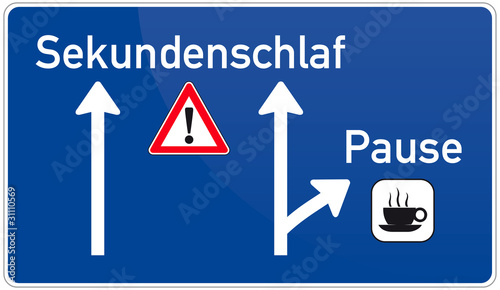 Vektor: Warnschild Sekundenschlaf Warnschild Sekundenschlaf