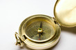Brass compass, close-up