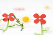 Felt flowers, close-up