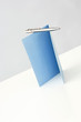 Blank greeting card and pen, close-up