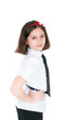 The schoolgirl in a uniform