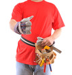 Construction worker ready for hand shake over white. Construction worker ready for hand shake over white.