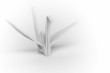 White paper bird on white background, shallow depth of field
