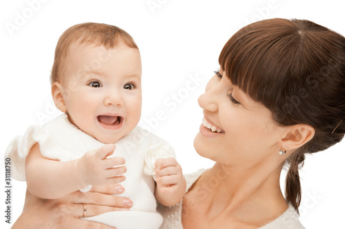 Photo: happy mother with adorable baby happy mother with adorable baby