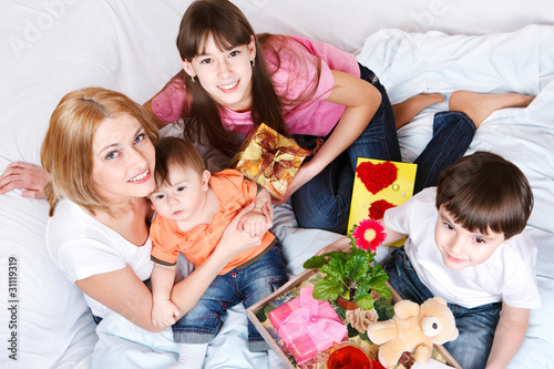 Photo: Kids and mother Kids and mother