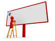 Man and a billboard (clipping path added) Man and a billboard (clipping path added)
