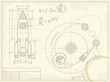 blueprint of the spaceship and its flight path