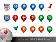 GPS and MAP Icon Set.