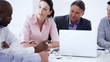 Business colleagues discussing during meeting