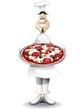 Pizzaiolo Cuoco Chef con Pizza-Cook with Pizza-2-Vector