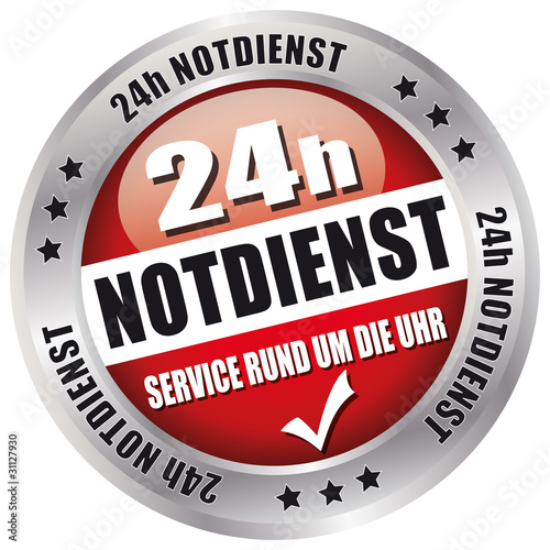 Vector: 24h Notdienst - Service Rund um die Uhr 24h Notdienst - Service Rund um die Uhr
