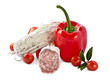 spicy Italian salami sausage and vegetables