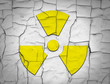 Cracked soil and radiation symbol