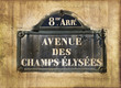 Plaque Champs Elysées, style photo ancienne Plaque Champs Elysées, style photo ancienne