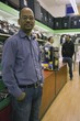A worker in a luggage shop
