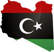Carte de la république libyenne (drapeau métal)