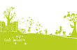 green dreams, a happy green landscape background