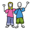 Couple d'enfants heureux