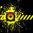 Party design element with speaker. Vectorillustration