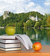 Books and apple