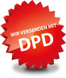 Button Rund Wir versenden mit DPD