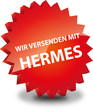 Button Rund Wir versenden mit Hermes