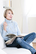 Mature woman reading a book