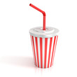fast food paper cup with red tube fast food paper cup with red tube