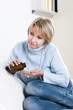 Pensive Woman Taking Pills