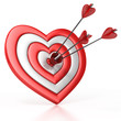heart shaped target with the arrow in the center heart shaped target with the arrow in the center