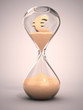 spending money concept - hourglass with euro sign