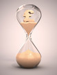 spending money 3d concept - hourglass with pound sign