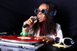 cool afro american DJ in action