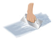 Plastering or cementing with a float