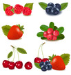 Cranberries, blueberries, cherries, raspberries