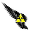 Black Abstract wing with radioactive sign on white background