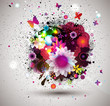 Vector: Grunge floral Background. Grunge floral Background.