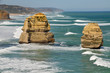 Eroded rock formations at the Twelve Apostles, Australia