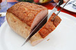 Leberkäse geschnitten
